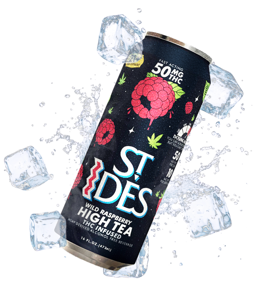 St Ides THC drink can with cannabis-infused beverage branding