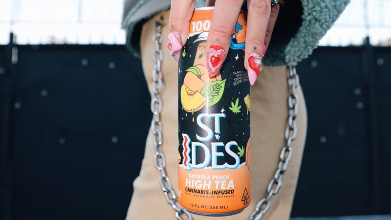 St Ides THC drink can with cannabis-infused beverage branding
